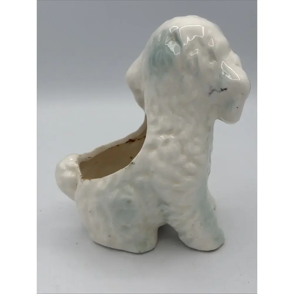 POODLE Dog Planter Vase Inarco Japan 7” MCM Vintage Puppy 50s 60s kitsch ceramic